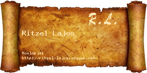 Ritzel Lajos névjegykártya